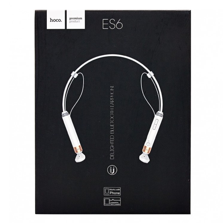 Наушники Bluetooth HOCO ES6 White с микрофоном