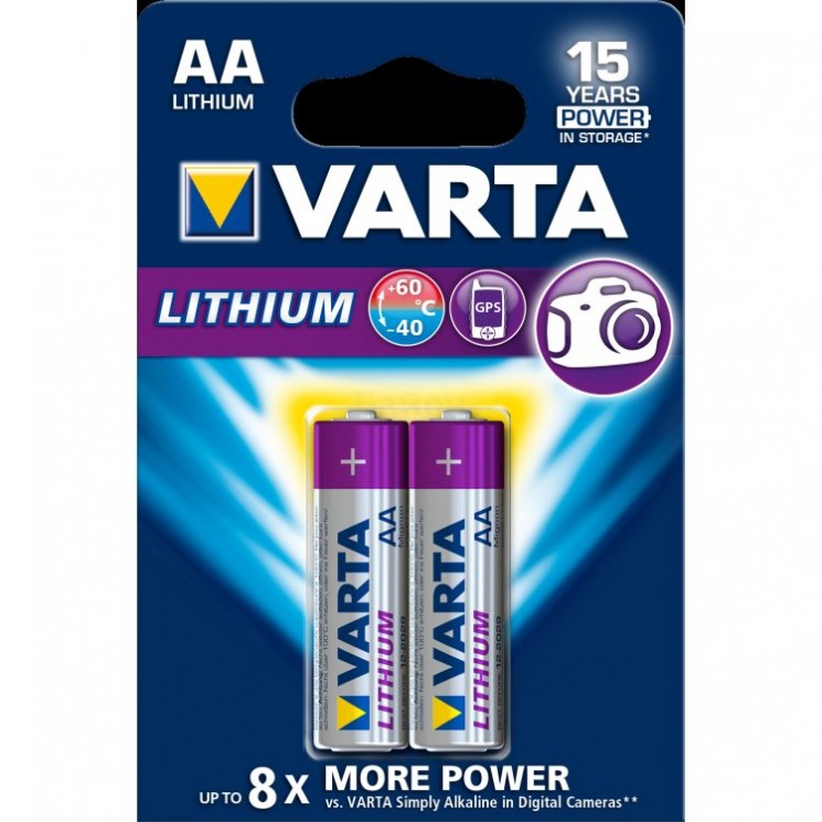 Купить Батарейка Varta LITHIUM AA/LR6 1.5V  -  2шт.  в магазине Мастер Связи