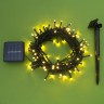 Купить Гирлянда уличная на солнечной батарее 12 м,LED-100, 2 режима, нить тёмная, свечение тёплое белое в магазине Мастер Связи