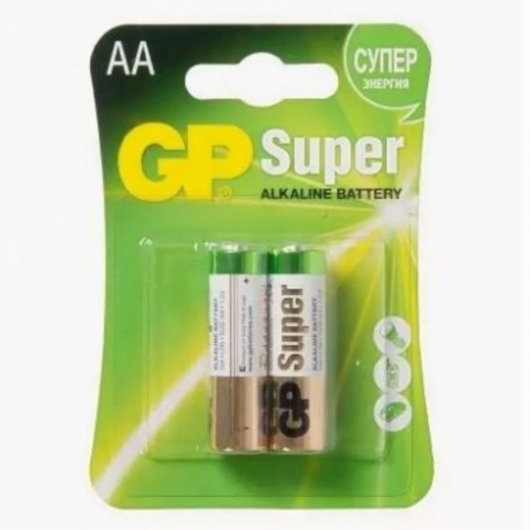 Купить Батарейка GP AA Super Alkaline 1.5V (GP15A-2CR2) 2ШТ. в магазине Мастер Связи