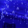 Купить Гирлянда уличная "Бахрома-Снежинки" 2,5 метра висюльки по 40/50/60 см 69 ламп LED, цвет свечения Синий, нить прозрачная (можно соединять друг с другом) в магазине Мастер Связи