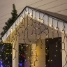 Бахрома для улицы 12м.- 30/50/70см, 270 ламп LED, цвет свечения тёплый белый, Мерцает,нить черная, можно соединять (арт.zwm-3-1000zol-t)  