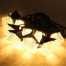 Гирлянда для улицы «Хрустальные Домики» 5 м. 10LED (9*9,5 см), теплый белый, черн. пров, 1 реж, IP-55,  арт. s-66-zol