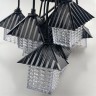 Гирлянда для улицы «Хрустальные Домики» 5 м. 10LED (9*9,5 см), теплый белый, черн. пров, 1 реж, IP-55,  арт. s-66-zol