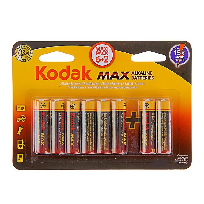 Купить Батарейка Kodak MAX AA/LR6 1.5V  -  8шт.  в магазине Мастер Связи