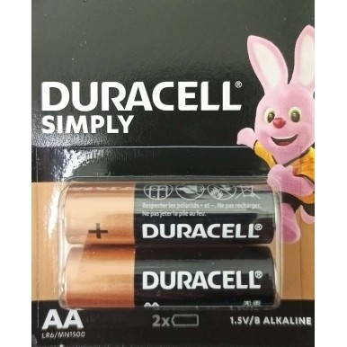 Купить Батарейка Duracell АА, LR06 Simply (пальчиковая) 1.5V, алкалиновая (щелочная) 2шт. в упаковке в магазине Мастер Связи