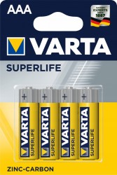 Батарейка AAA Varta R03-4BL, Super Life, 1.5В (мизинчиковая), 4шт. в упаковке