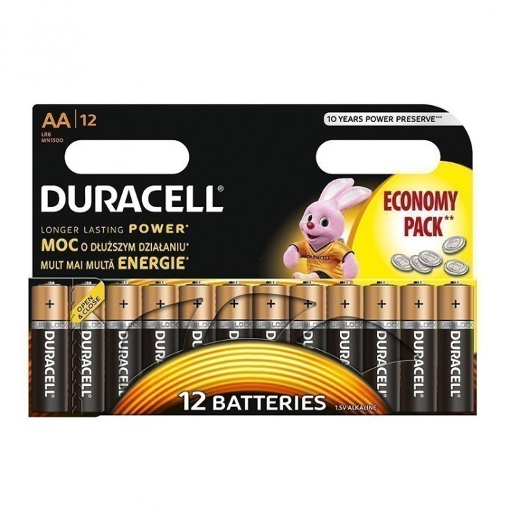 Купить Батарейка Duracell АА, LR06-12BL, 1.5V, алкалиновая (щелочная)-12шт. в магазине Мастер Связи