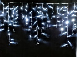 Бахрома  уличная 12м*60см, 448 ламп LED, цвет свечения Белый, нить белая, 8 режимов (можно соединять) с-195