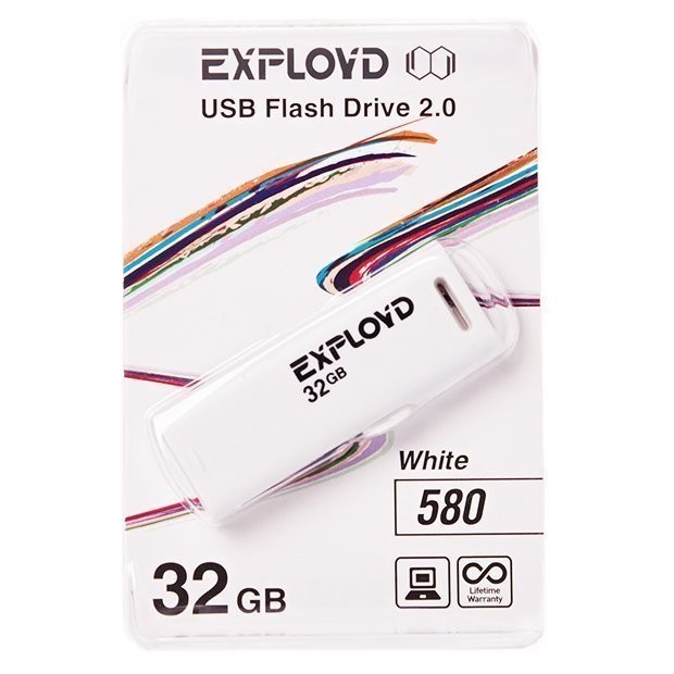 Купить USB флешка 32Gb Exployd 580 белый в магазине Мастер Связи