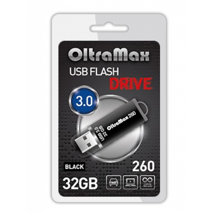 Купить USB Флешка 32GB OltraMax 260 USB 3.0 Black (OM-32GB-260-Black) в магазине Мастер Связи