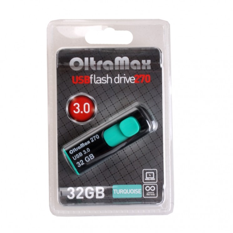 Купить Флеш накопитель USB 32GB OltraMax 270 USB 3.0 (OM-32GB-270-Turquoise) в магазине Мастер Связи