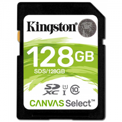 Карта памяти SDXC 128Gb Kingston, Canvas Select, Class10, UHS-I U1 80Mb/s