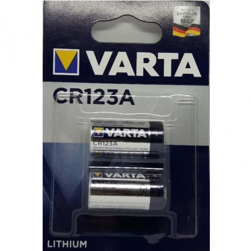 Батарейка VARTA LITHIUM CR123A, 3V (2 штуки в упаковке)  в .