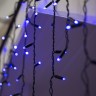 Гирлянда уличная "Бахрома -Хамелеон" 3м*0,3/0,5/0,7м., LED-72, цвет свечения синий-белый, нить чёрная, простое моргание (можно соединять)