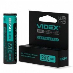 Аккумулятор  VIDEX 18650  3.7V, 2200mAh