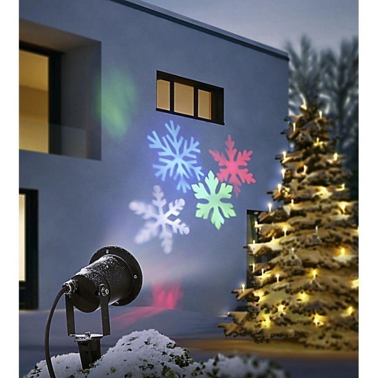 Купить Уличный новогодний проектор для украшения дома (Снежинки)  арт. СД-004 в магазине Мастер Связи
