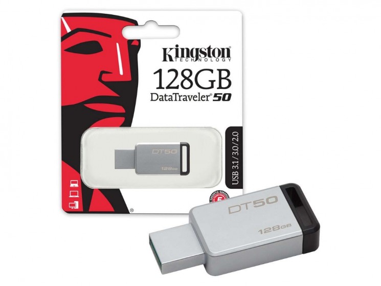 Флешка USB KINGSTON DataTraveler 50 128Гб, USB3.0, черный (dt50/128gb)