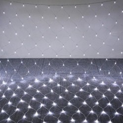 Гирлянда Сетка для дома 2,0*1,5м 144 лампы LED прозр.пров, Белый (можно соединять)