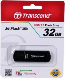 Флеш-накопитель 32Gb Transcend JetFlash 350, USB 2.0, пластик, чёрный 