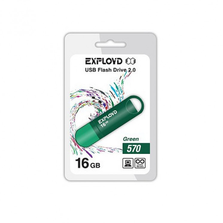Флеш-накопитель USB 16GB Exployd 570 зеленый (EX-16GB-570-Green)70