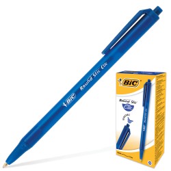 Ручка шариковая автомат BIC Round Stic Clic резиновый упор 1.0мм синие 926376