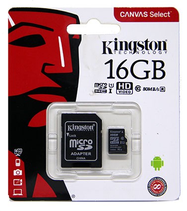 Купить Карта памяти MicroSDHC 16Gb Kingston UHS-1 до 80Mb/s с адаптером в магазине Мастер Связи