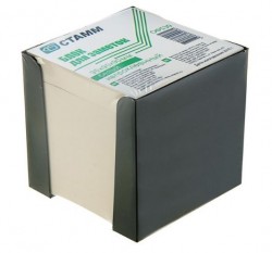 Блок бумаги для записей, в пластиковом боксе, 9x9x9 см, белый, 65 г/м2, прозрачный бокс ОФ530