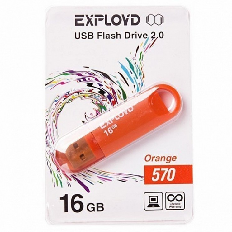 Купить USB флешка 16Gb Exployd Orange 570 (EX-16GB-570-Orange) в магазине Мастер Связи