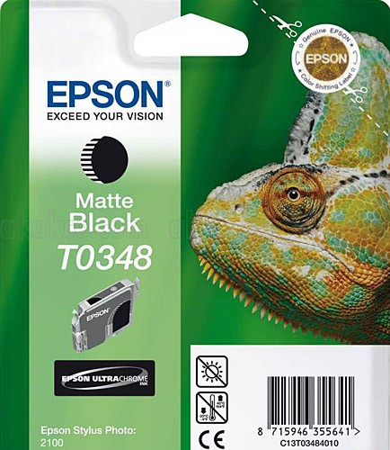 Картридж Epson T0348 matte black (чёрный матовый) оригинал в технологической упаковке