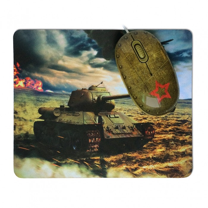 Мышь сувенирная+ коврик CBR Tank Battle
