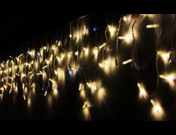Бахрома для улицы каучук 12м.- 30/50/70см, 270 ламп LED, цвет свечения тёплый белый, Мерцает,нить белая, можно соединять (арт.XLzwm-3-1000zol)